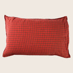 Linen Gingham Lumbar Pillow