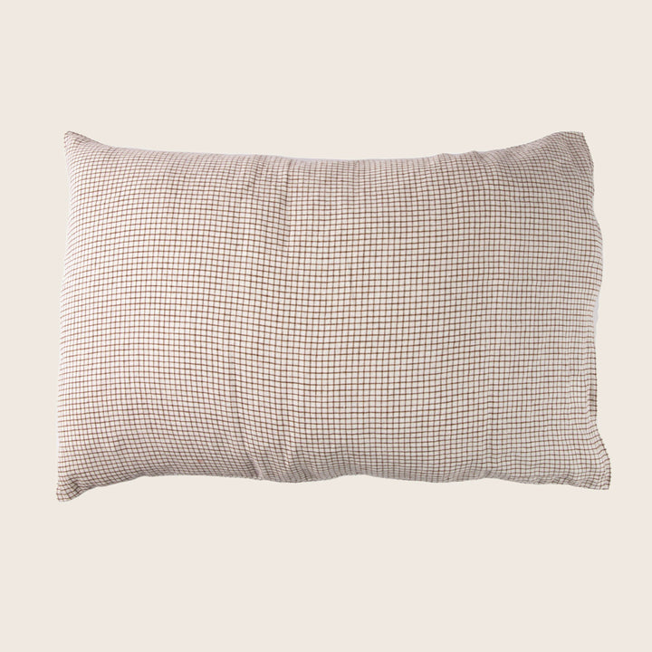 Linen Checks Lumbar Pillow