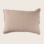 Linen Stripe Lumbar Pillow, Pumpkin Spice