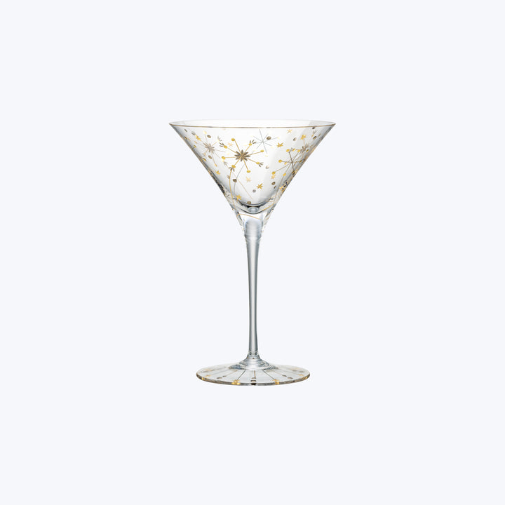 Fireworks Gilded Martini Glass