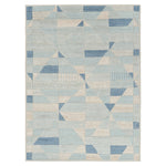 Blue Transitional Swedish Inspired Wool Rug - 9'1" x 12'1"