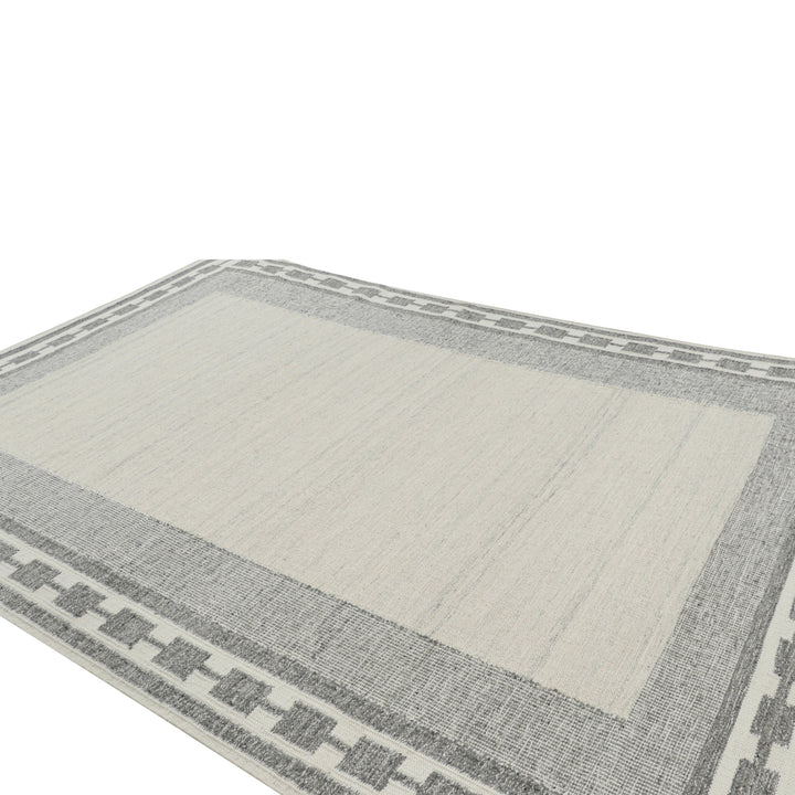 White Flatweave Swedish Inspired Wool Rug - 9'3" x 12'10"