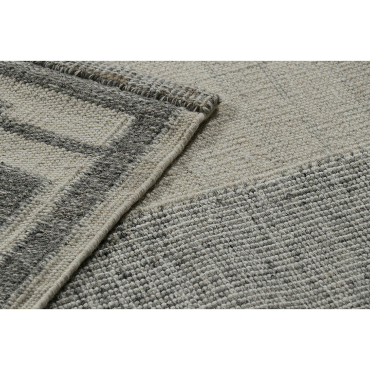 White Flatweave Swedish Inspired Wool Rug - 9'3" x 12'10"