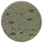 Green Flatweave Swedish Inspired Wool Rug - 7'10" x 7'10"