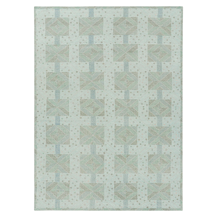 Green Transitional Swedish Inspired Wool Rug - 10'1" x 13'10"
