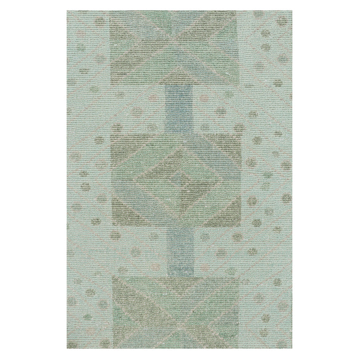 Green Transitional Swedish Inspired Wool Rug - 10'1" x 13'10"
