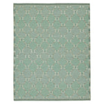 Green Flatweave Swedish Inspired Wool Rug - 9'3" x 11'9"