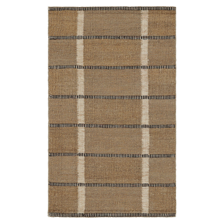 Brown Flatweave Swedish Inspired Wool Rug - 3' x 5'
