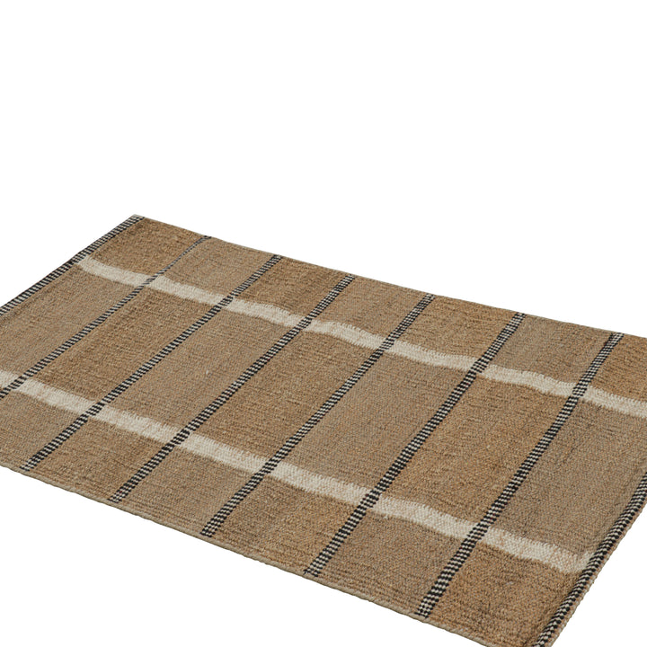 Brown Flatweave Swedish Inspired Wool Rug - 3' x 5'