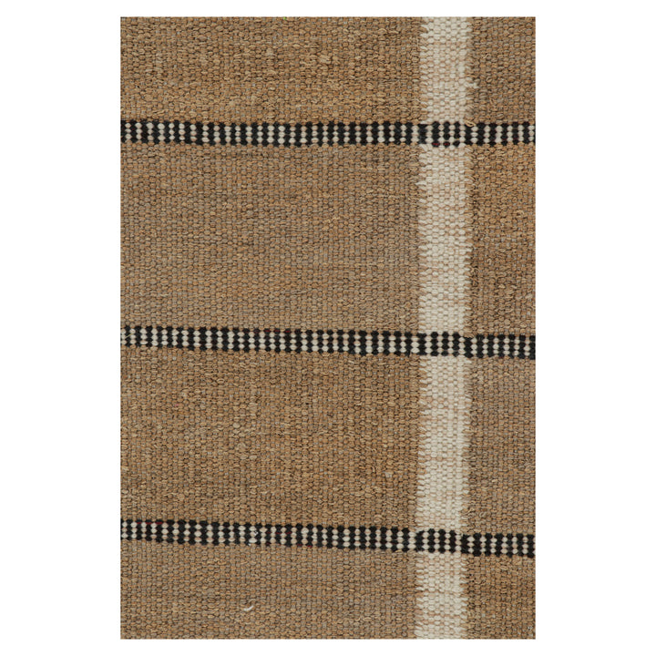 Brown Flatweave Swedish Inspired Wool Rug - 3' x 5'