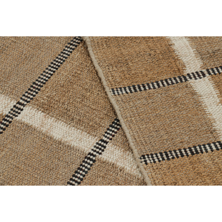 Brown Flatweave Swedish Inspired Wool Rug - 3' x 5'