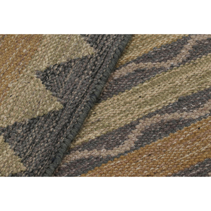 Brown Flatweave Swedish Inspired Wool Rug - 9'2" x 12'2"