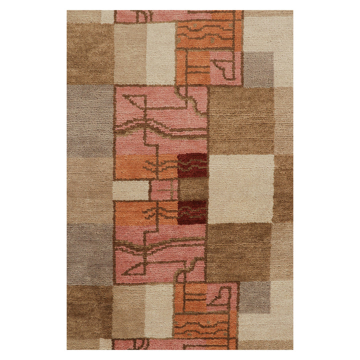 Brown Transitional Art Deco Wool Rug - 8'2" x 11'8"