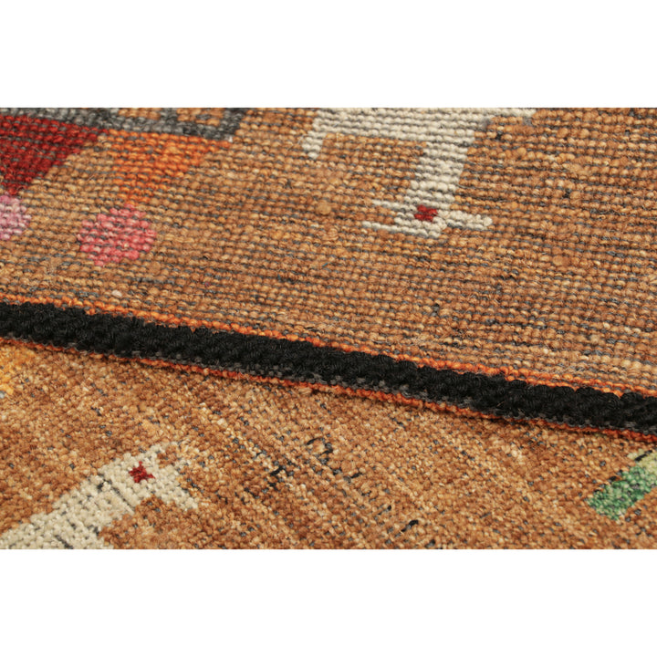 Orange Transitional Swedish Inspired Wool Rug - 2'2" x 3'