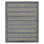 Blue Transitional Swedish Inspired Wool Rug - 8'1" x 9'11"