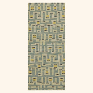 Blue Transitional Swedish Inspired Wool Rug - 4'1" x 9'5"