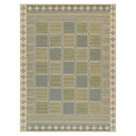 Green Flatweave Swedish Inspired Wool Rug - 6' x 9'