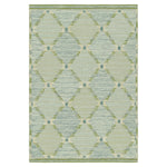 Green Flatweave Swedish Inspired Wool Rug - 4'1" x 6'