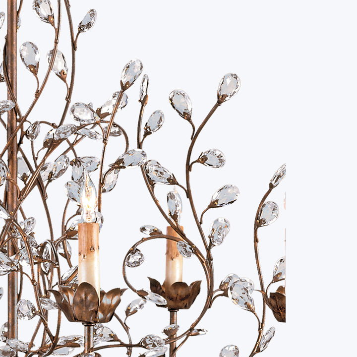 Crystal Bud Chandelier Gold