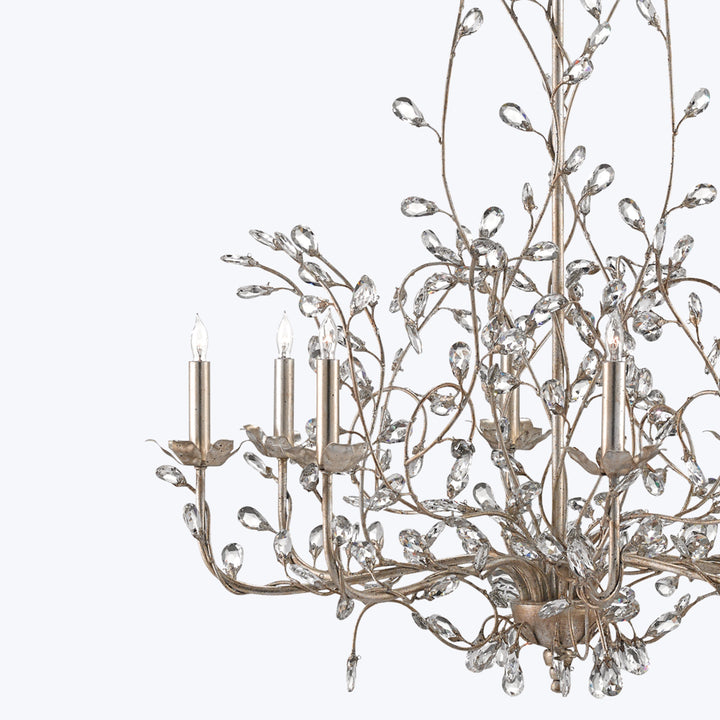 Crystal Bud Chandelier Silver