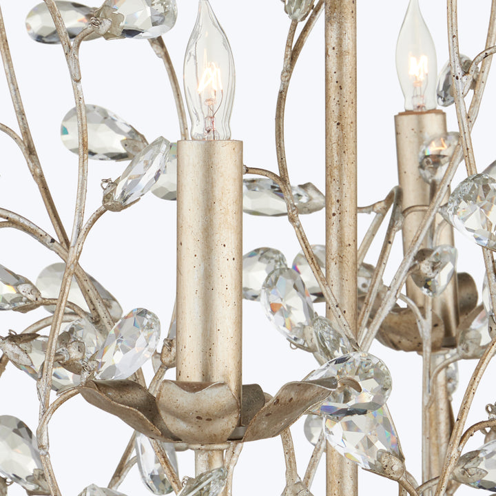 Crystal Bud Chandelier Silver