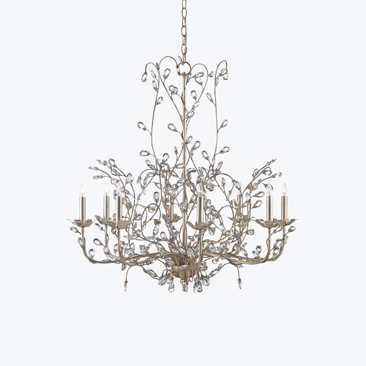 Crystal Bud Chandelier Silver