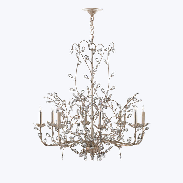 Crystal Bud Chandelier Silver