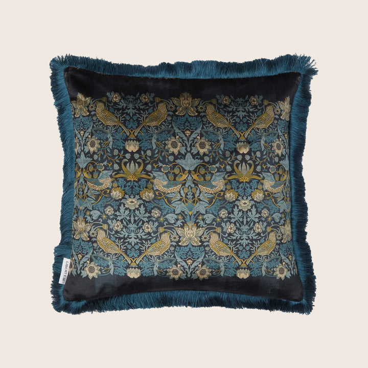 Strawberry Thief Fringe Pillow
