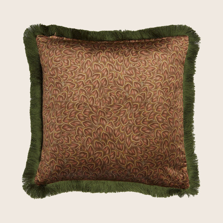 Lady Amphora Fringe Pillow, Coral