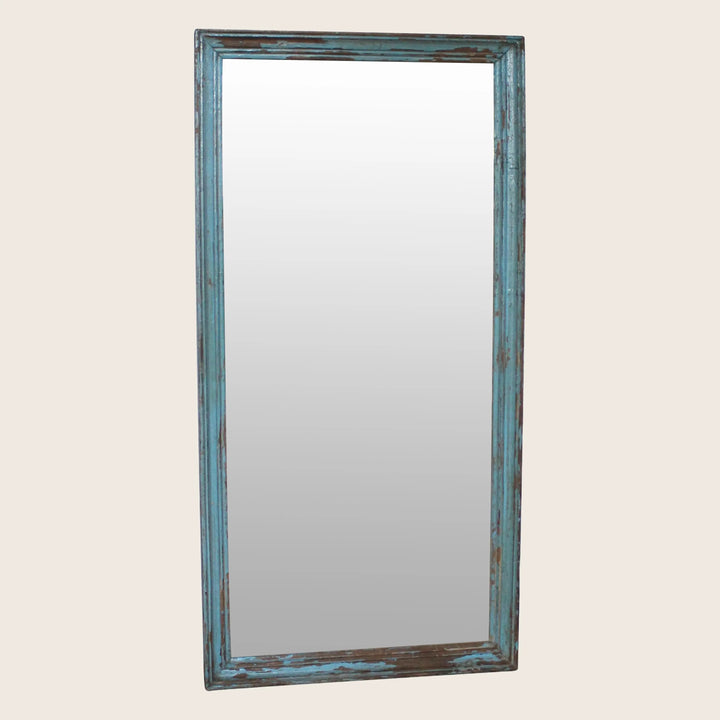 Vintage Painted Floor Mirror Blue 1