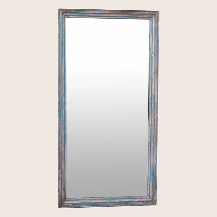 Vintage Painted Floor Mirror Blue 2