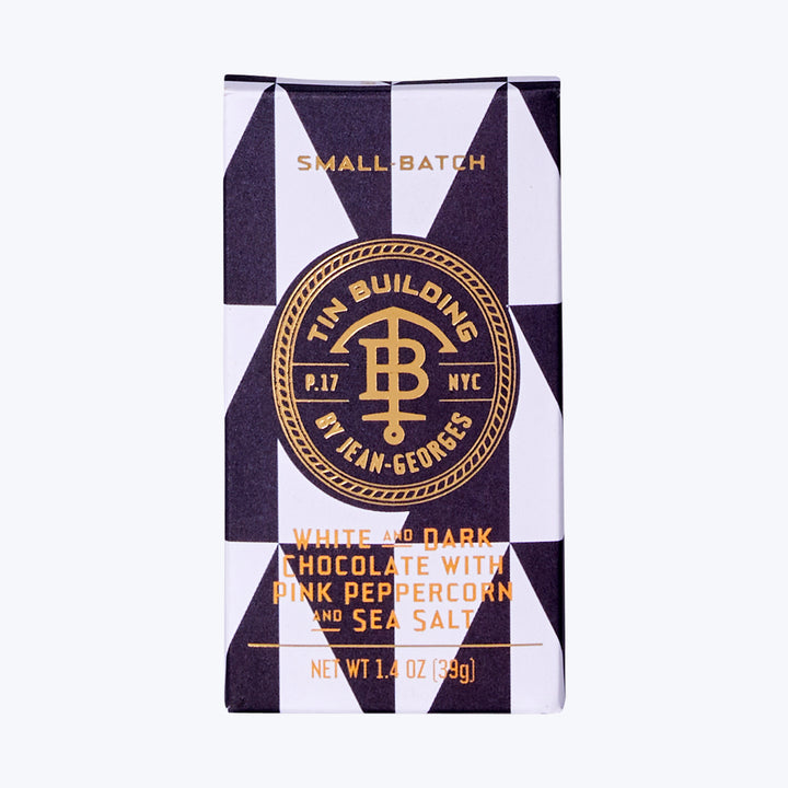 White & Dark Chocolate with Pink Peppercorn and Hawaiian Sea Salt