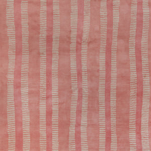 Pink Contemporary Tibetan Silk Wool Rug - 6' x 9' - hover