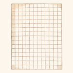 White & Brown Checkered Tibetan Linen Alpaca Blend Rug - 8' x 10'