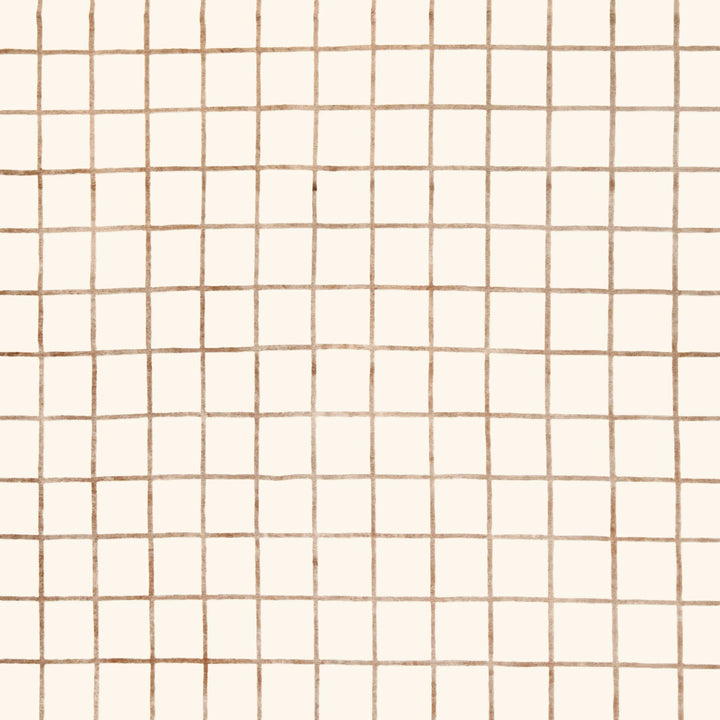 White & Brown Checkered Tibetan Linen Alpaca Blend Rug - 8' x 10'