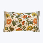Vintage 1970s Floral Pint Lumbar Pillow 11" x 17"