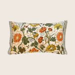 Vintage 1970s Floral Pint Lumbar Pillow