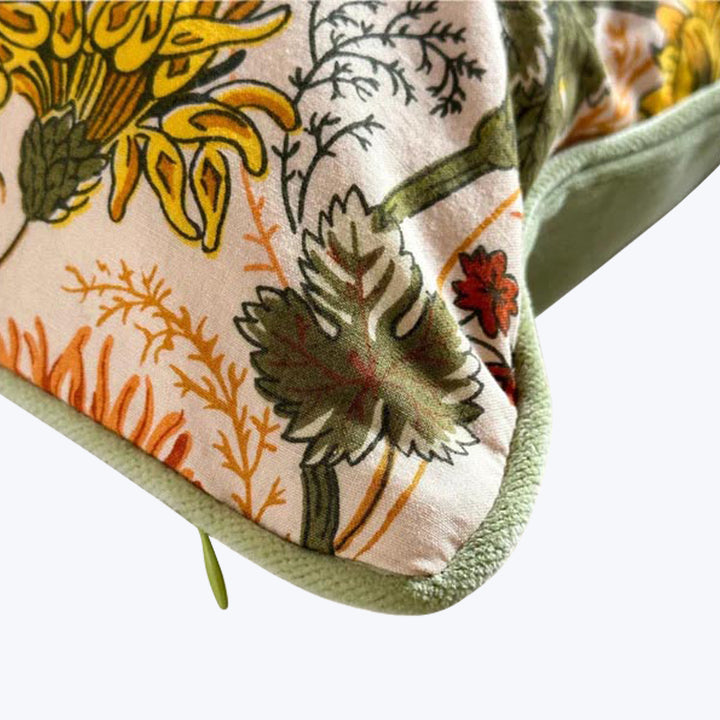 Vintage 1970s Floral Quilt Pillow 20" x 20"