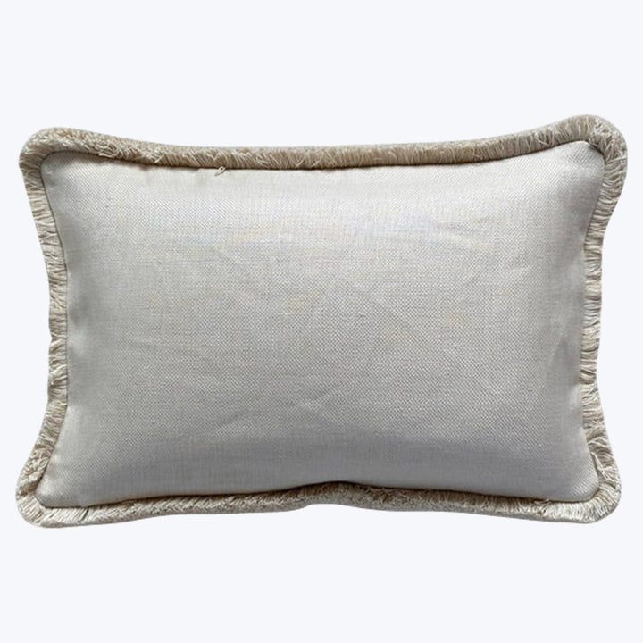 Vintage Handspun Wool Lumbar Pillow, Geometric
