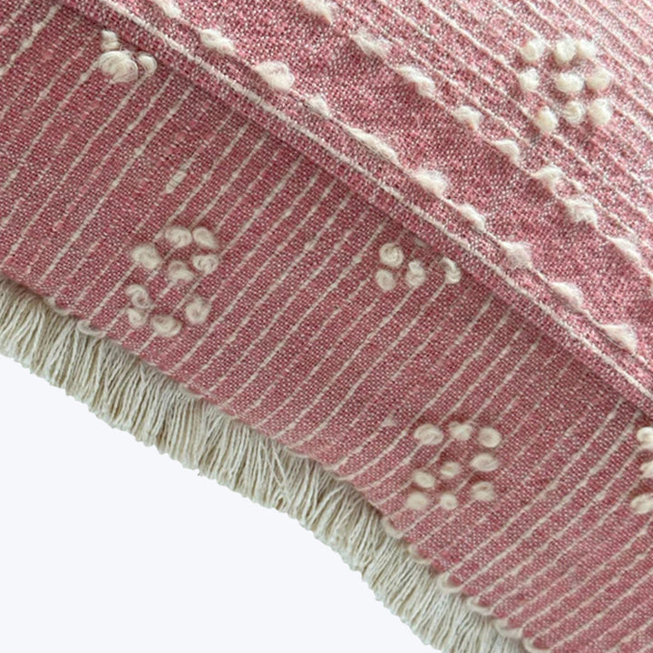 Vintage Handspun Wool Lumbar Pillow, Geometric