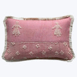 Vintage Handspun Wool Lumbar Pillow, Figures