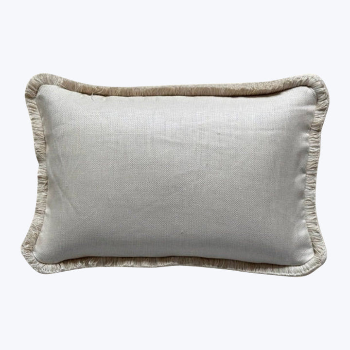 Vintage Handspun Wool Lumbar Pillow, Figures