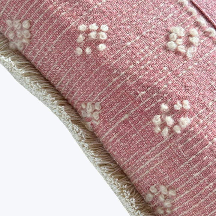 Vintage Handspun Wool Lumbar Pillow, Figures