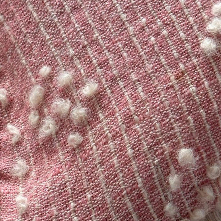 Vintage Handspun Wool Lumbar Pillow, Figures