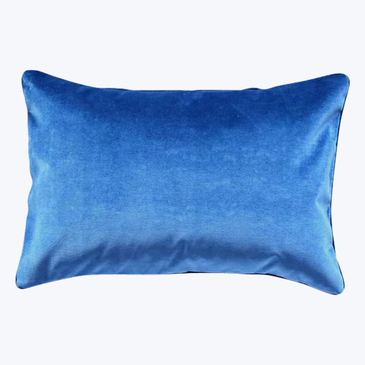 Vintage Silk Embroidery Lumbar Pillow, Blue Peony