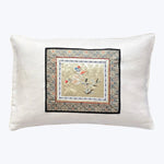 Vintage Silk Embroidery Lumbar Pillow, Chrysanthemum