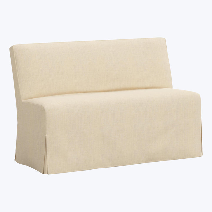 Rye Slipcover Dining Banquette Linen Natural