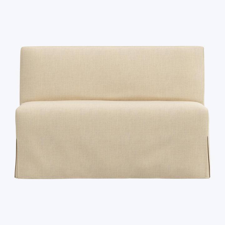 Rye Slipcover Dining Banquette Linen Natural