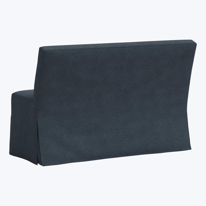 Rye Slipcover Dining Banquette Linen Navy