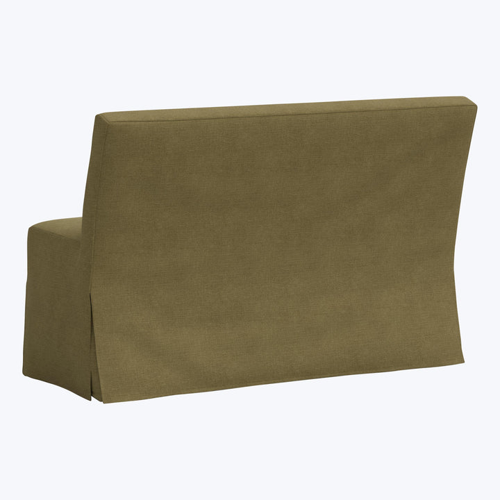 Rye Slipcover Dining Banquette Linen Olive